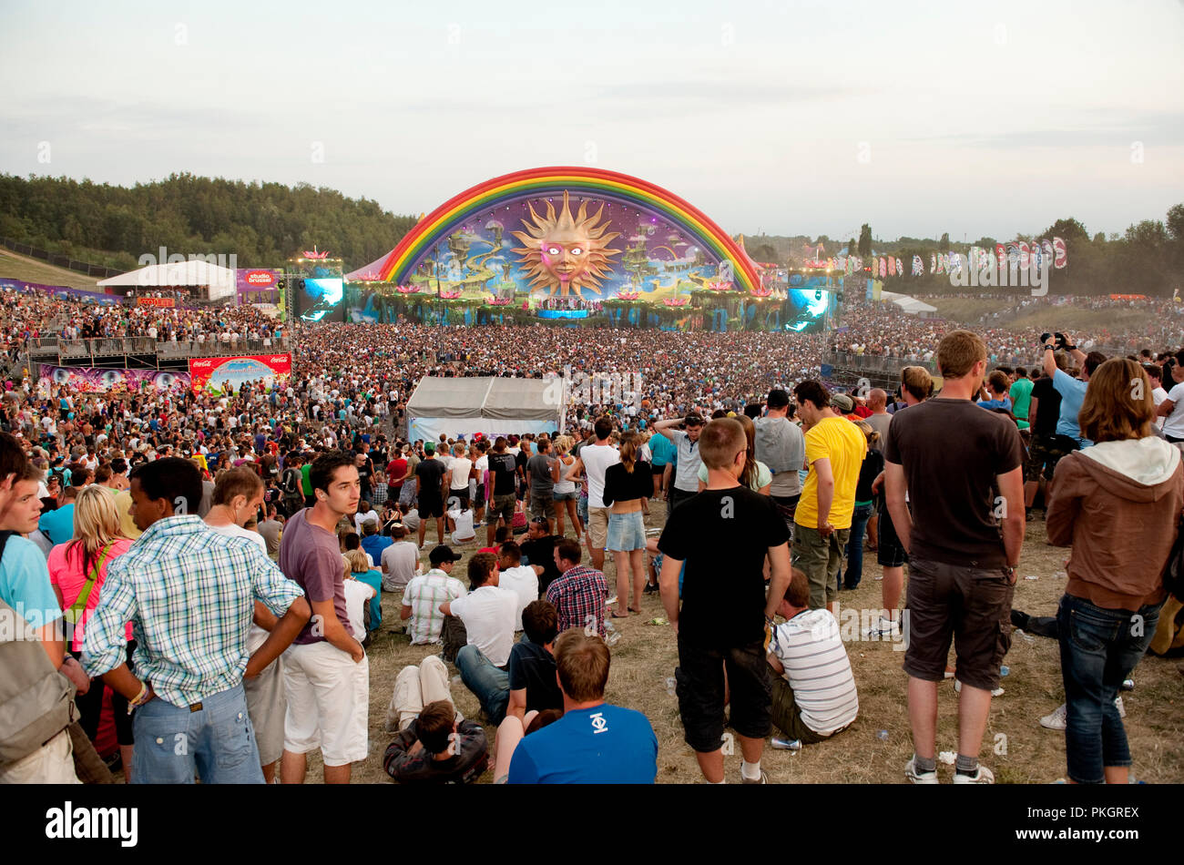 The first day of the Tomorrowland techno festival in De Schorre, Boom (Belgium, 24/07/2010) Stock Photo