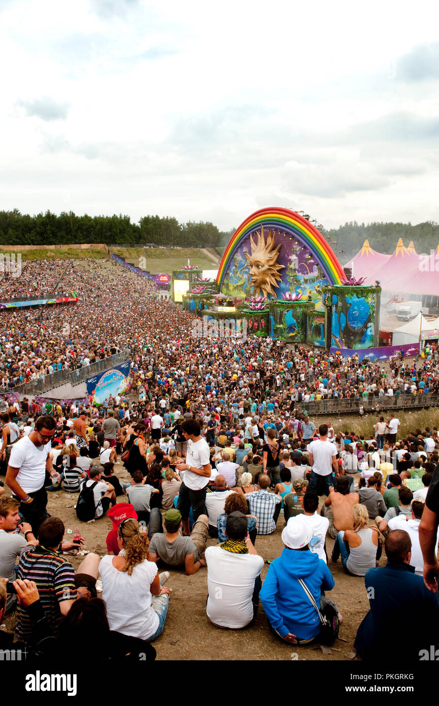 The second day of the Tomorrowland techno festival in De Schorre, Boom (Belgium, 25/07/2010) Stock Photo