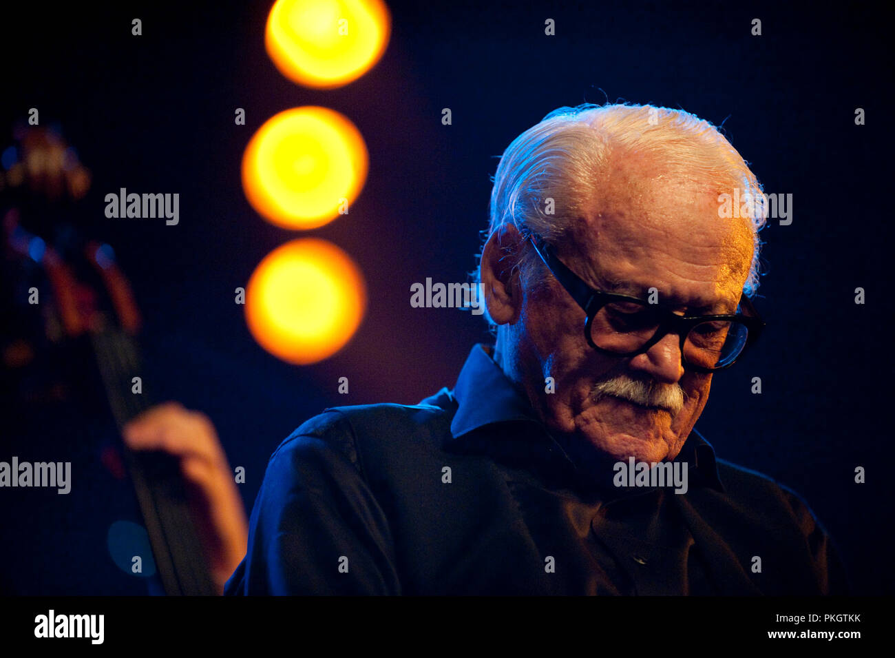 Belgian jazz harmonica musician Toots Thielemans playing with his Dutch