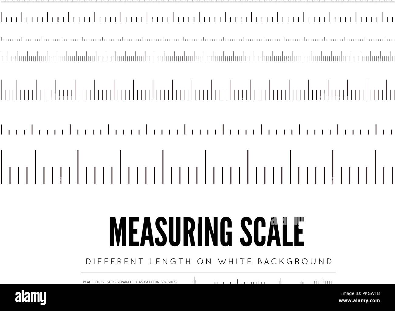 Measuring rulers of different scale, length and shape. Vector elements Stock Vector