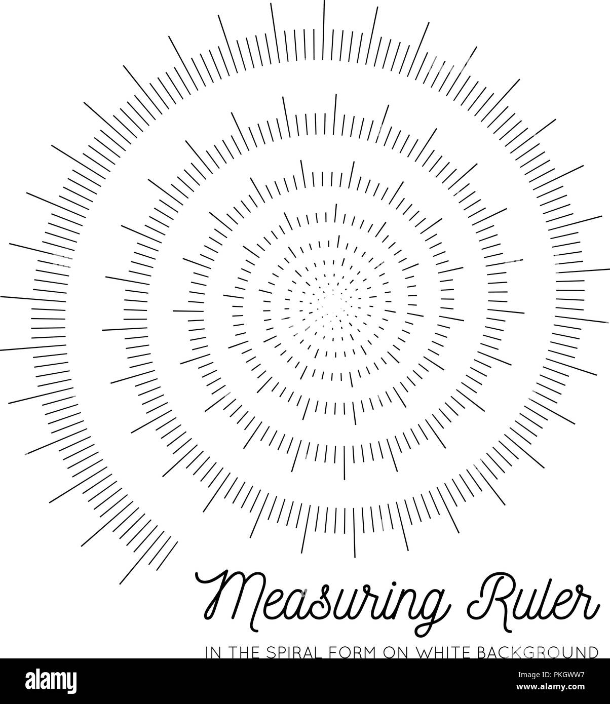 Measuring rulers In the form of a spiral Stock Vector