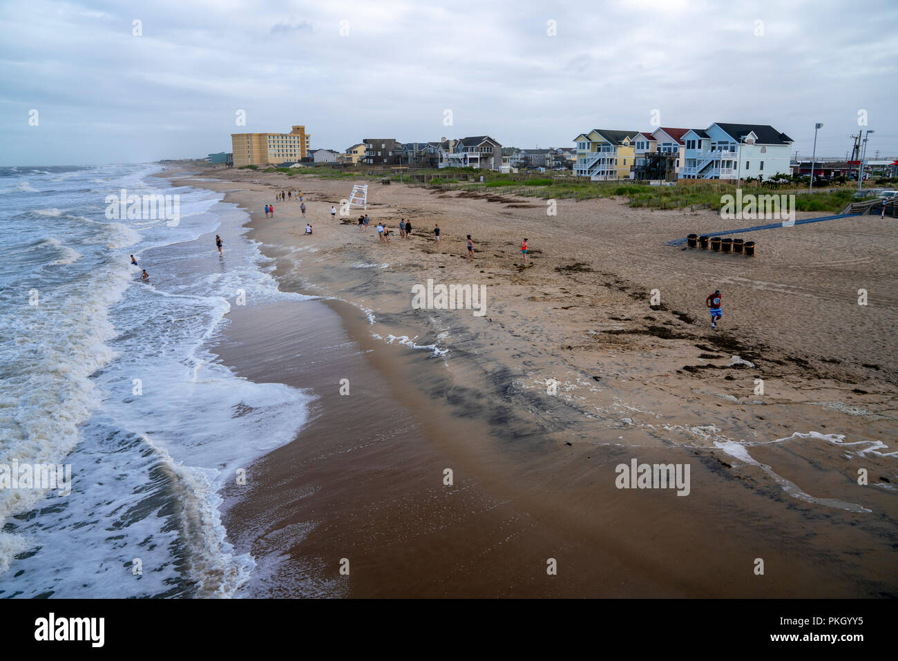 General View Of Nags Head Beach Looking South From Jennette S Pier