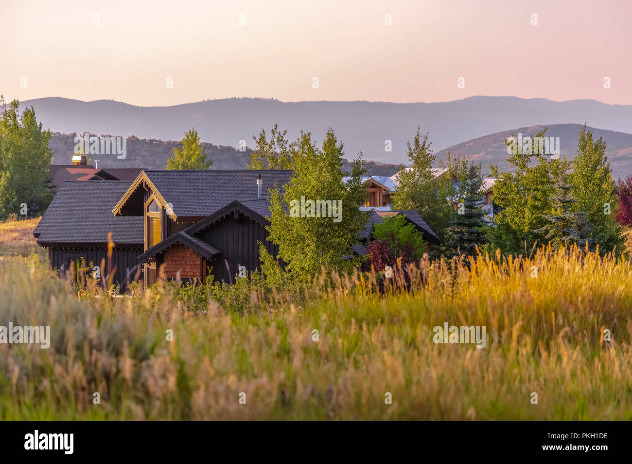 Cabin luxury homes in Park City Utah Stock Photo Alamy