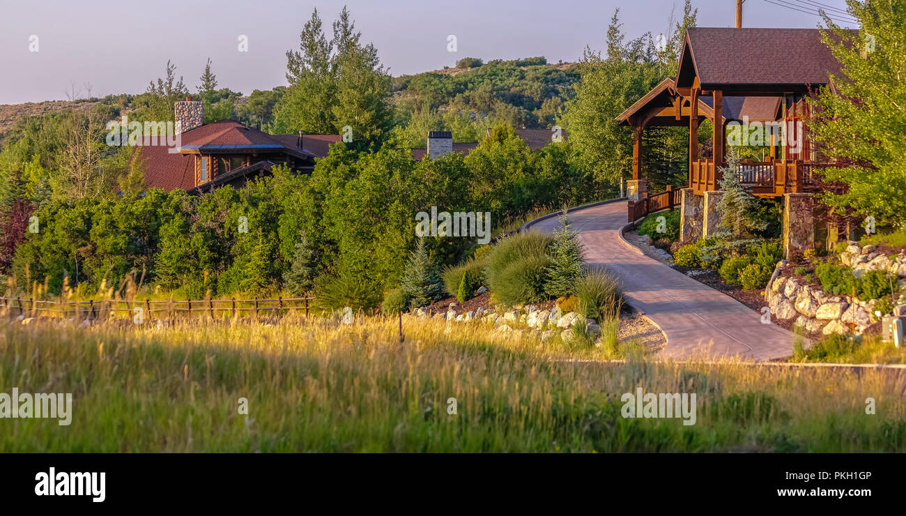 Cabins in the hills of Park City pano Stock Photo - Alamy