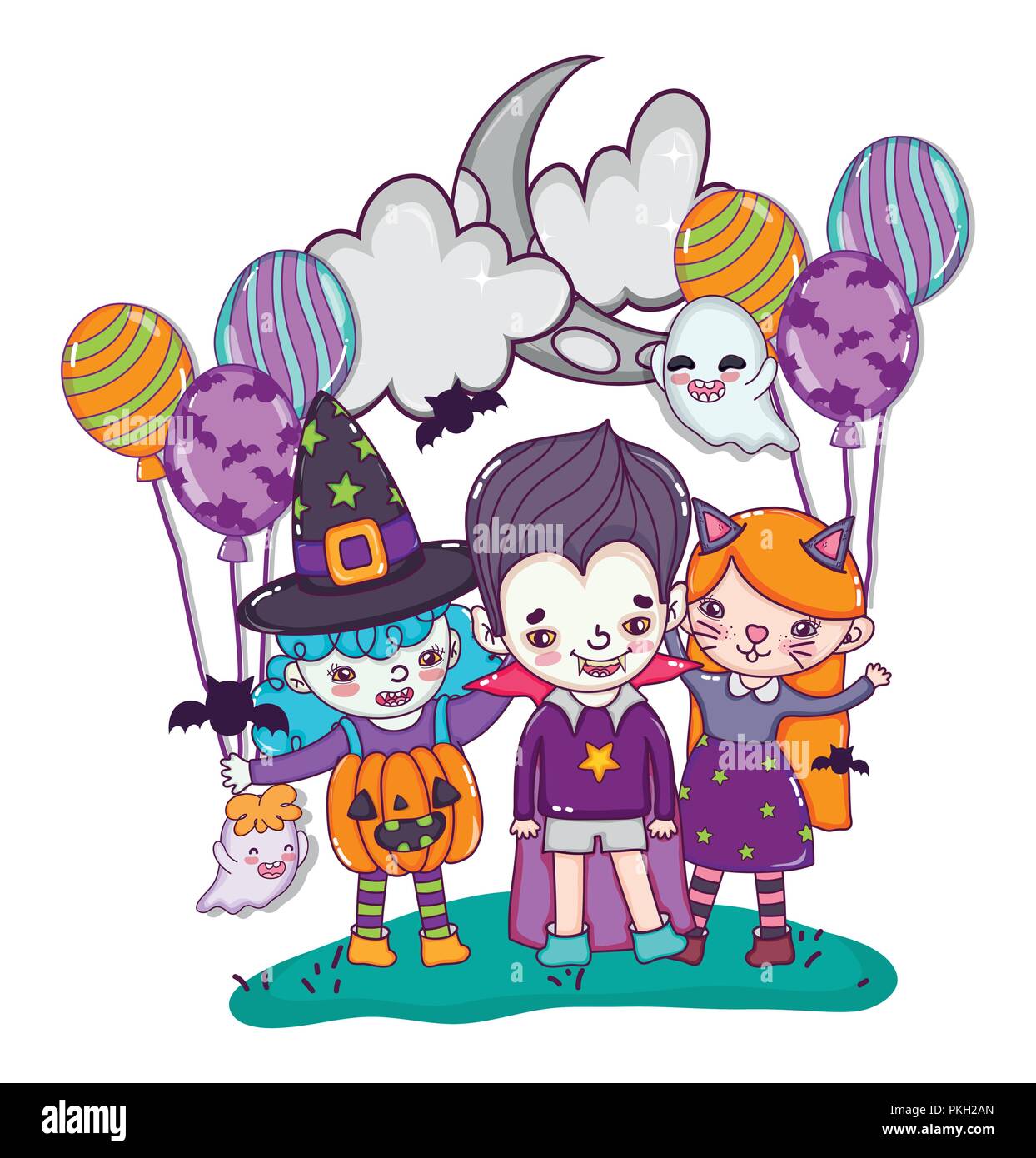 Halloween cute cartoons Stock Vector Image & Art - Alamy