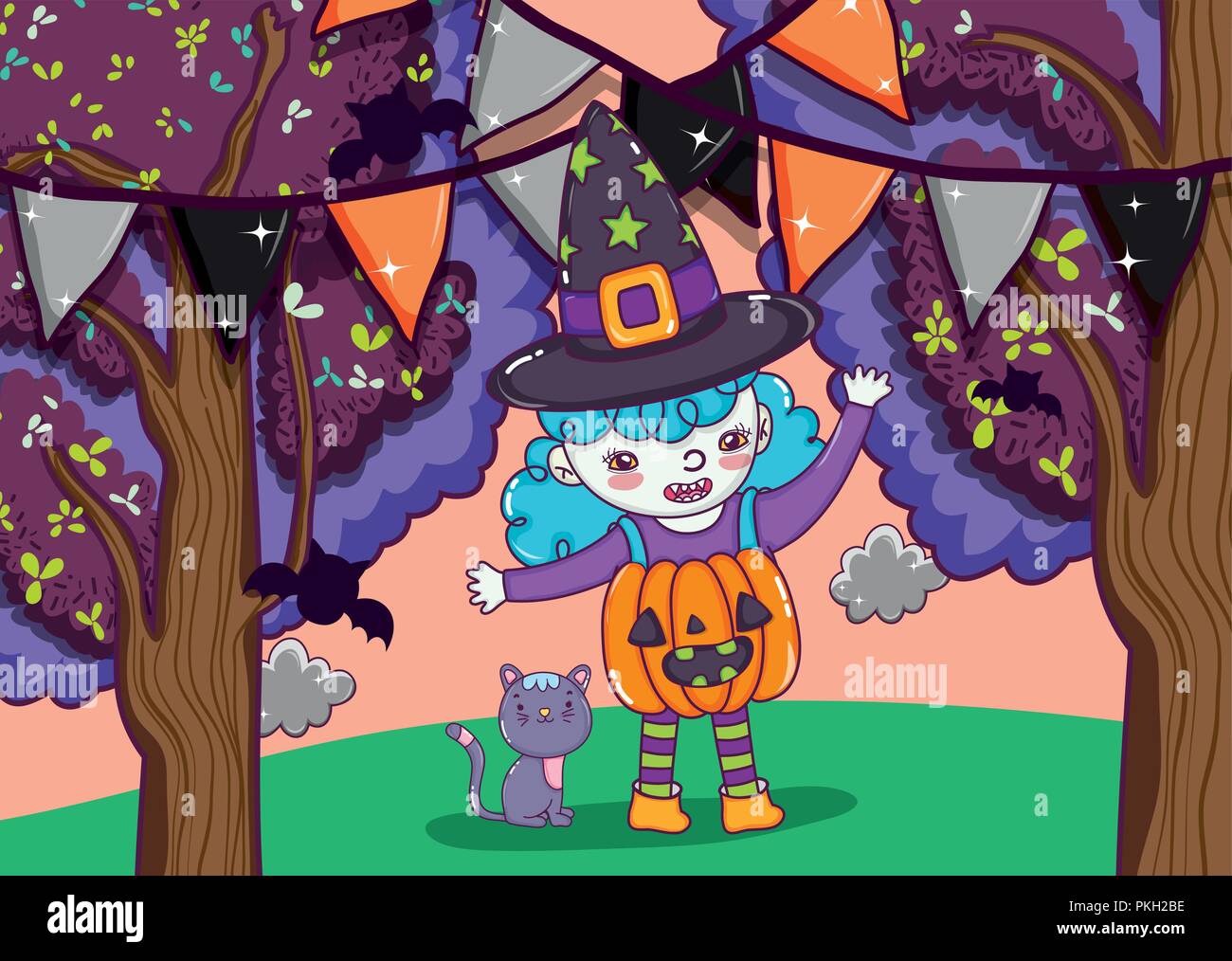 Halloween cute cartoons Stock Vector Image & Art - Alamy