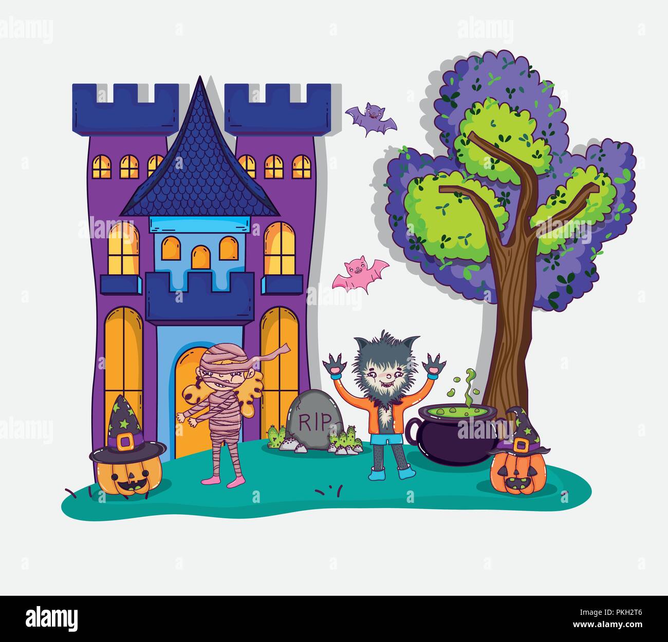 Tree House Kids Stock Vector Images Alamy