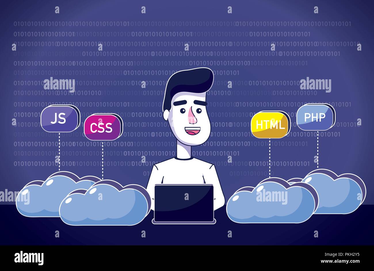 Programmer Cartoon Illustration Programmer Working Stock Photos ...
