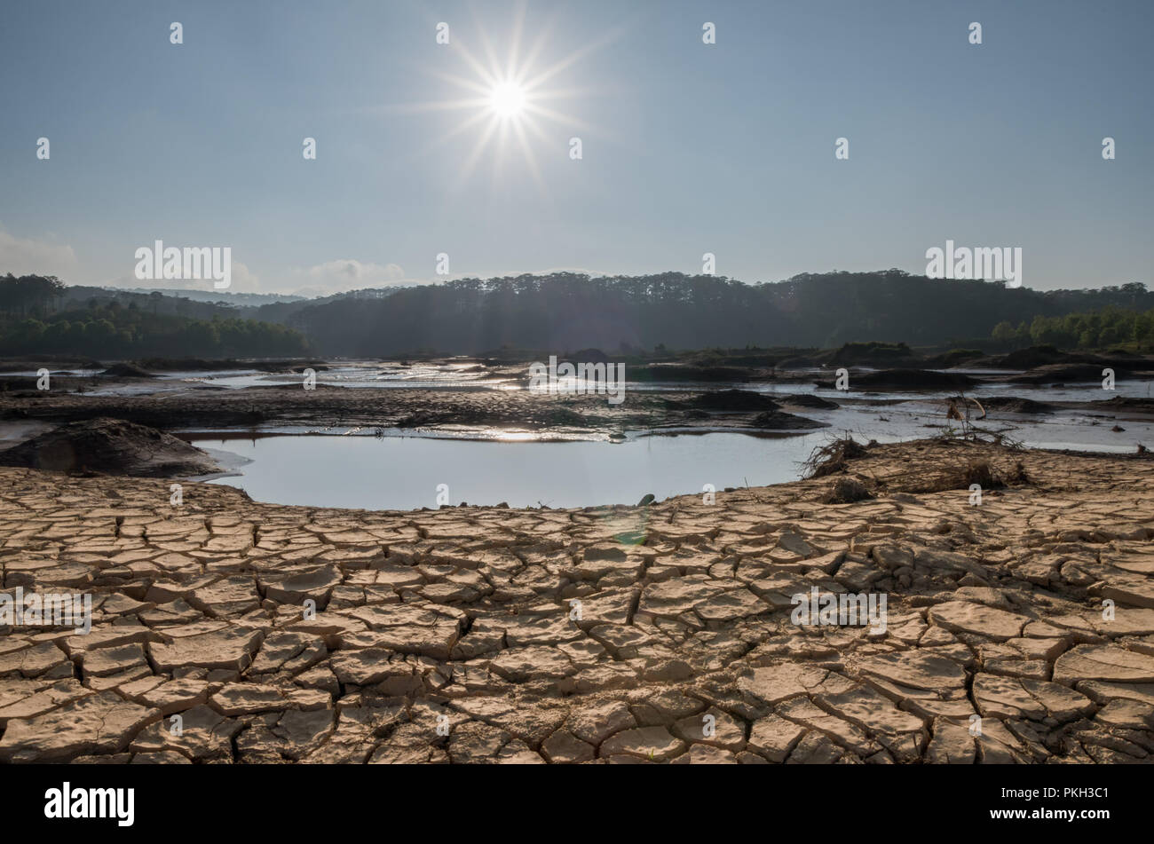 the impact of climate change, made dry land, water shortages Stock Photo
