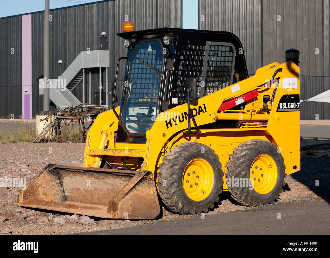 TRURO, CANADA NOVEMBER 08, 2015 Hyundai HSL6507 Skid Steer Loader. Hyundai is a leading