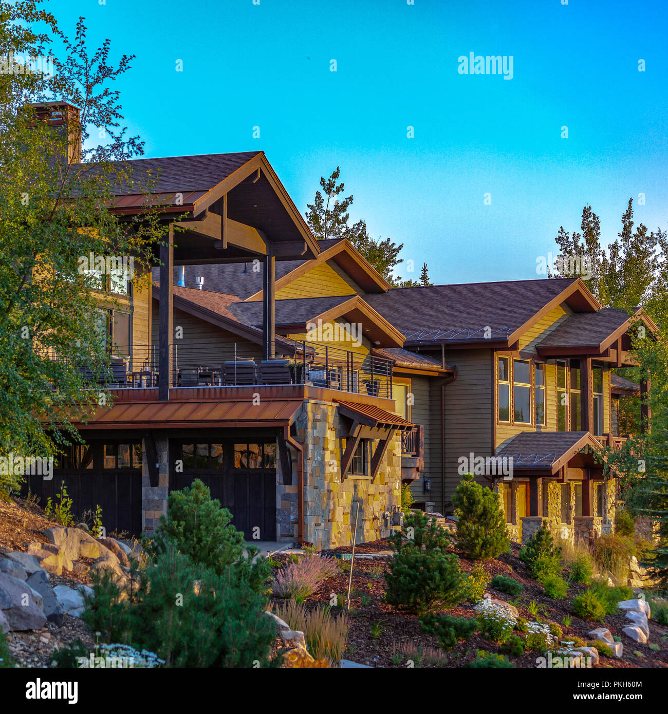 Luxury homes side by side in Park City square Stock Photo - Alamy