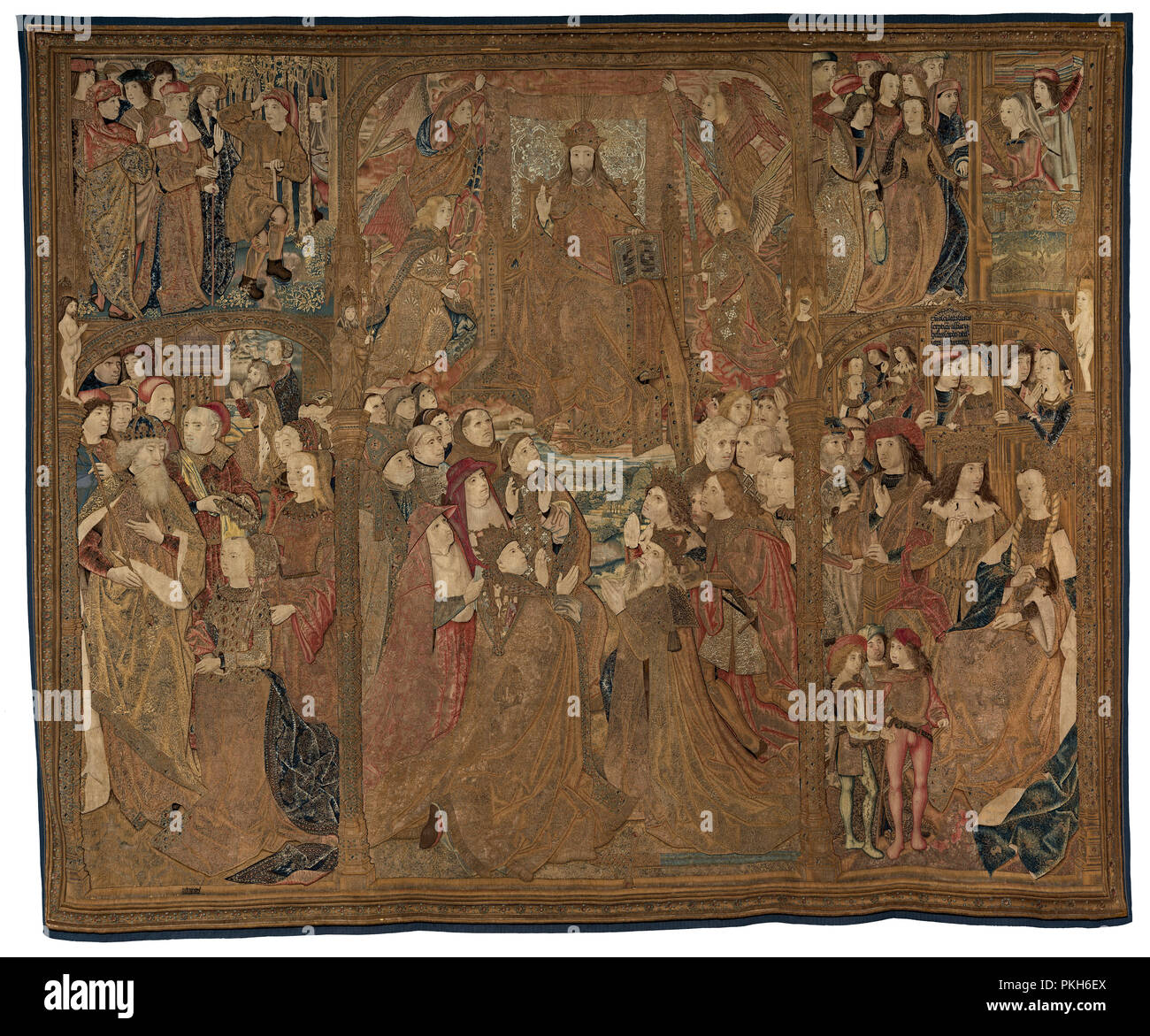 The Triumph of Christ ('The Mazarin Tapestry'). Dated: c. 1500. Dimensions: overall: 341 x 439.4 cm (134 1/4 x 173 in.). Medium: tapestry: undyed wool warp; dyed wool, silk, and silver-gilt- and silver-wrapped silk weft. Museum: National Gallery of Art, Washington DC. Author: Netherlandish 16th Century. Stock Photo