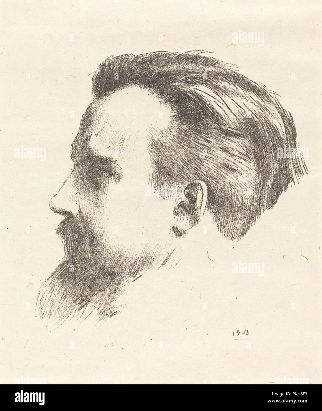 Maurice Denis. Dated: 1903. Medium: lithograph. Museum: National Gallery of Art, Washington DC. Author: Odilon Redon. REDON, ODILON. Stock Photo