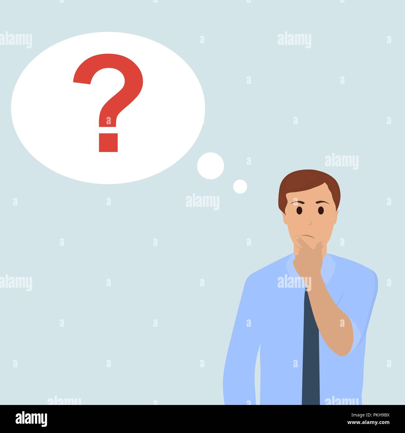 Man thought about new ideas Stock Vector