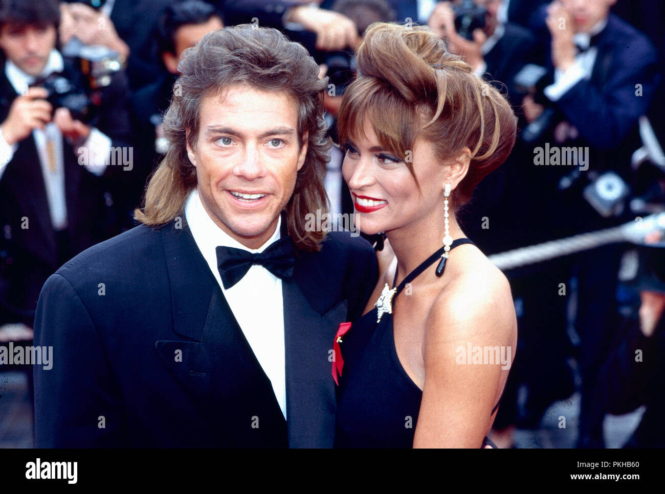 Cannes.France. LIBRARY. Jean-Claude Van Damme and wife Darcy LaPier.  Picture taken in around 1994 . ReCaptioned 14th August 2012. Credit:  Landmark / MediaPunch Ref:LMK11-LIB140812-01 . Credit: Credit: Landmark /  MediaPunch Stock Photo - Alamy