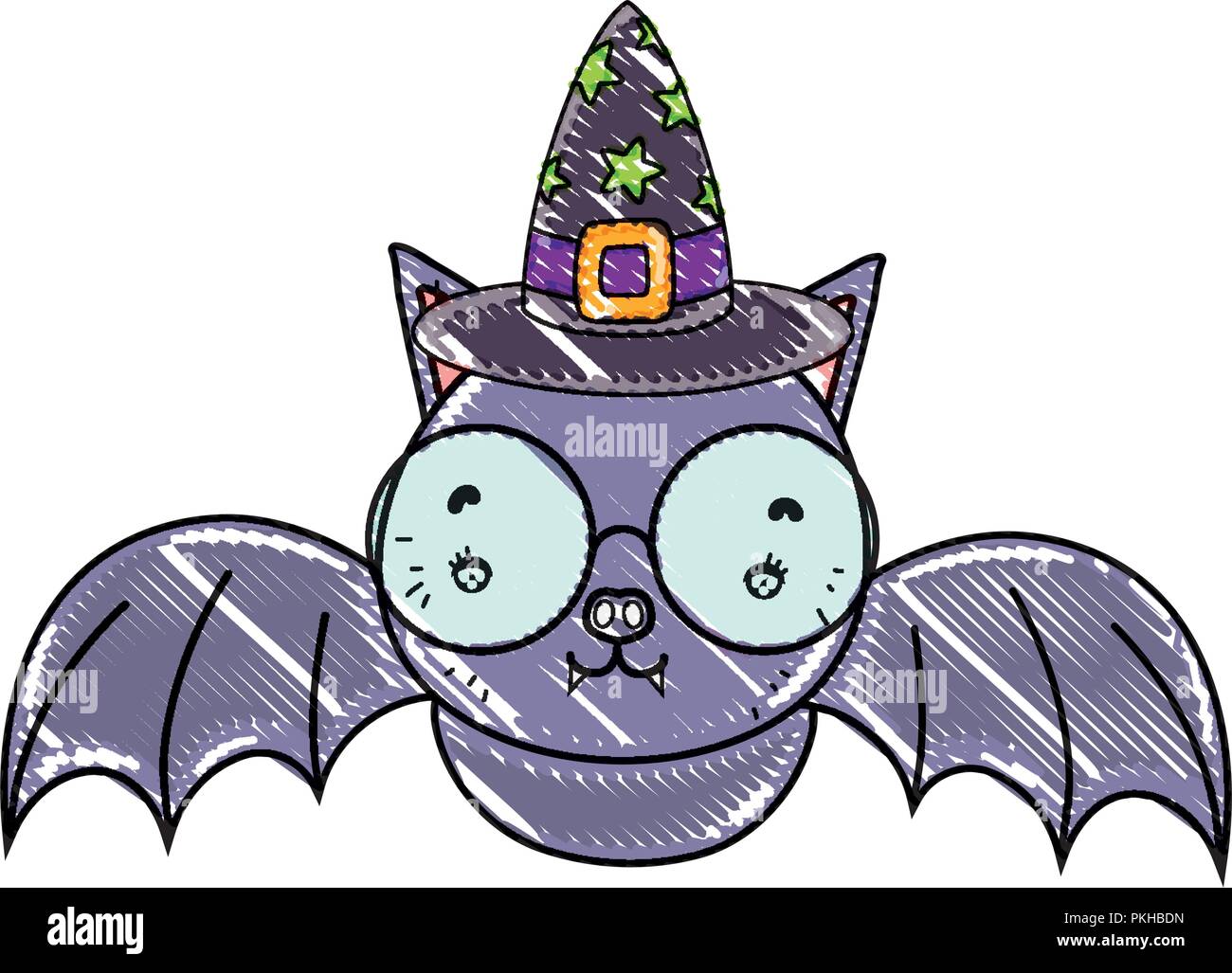 grated bat wearing glasses with witch hat Stock Vector Image & Art - Alamy