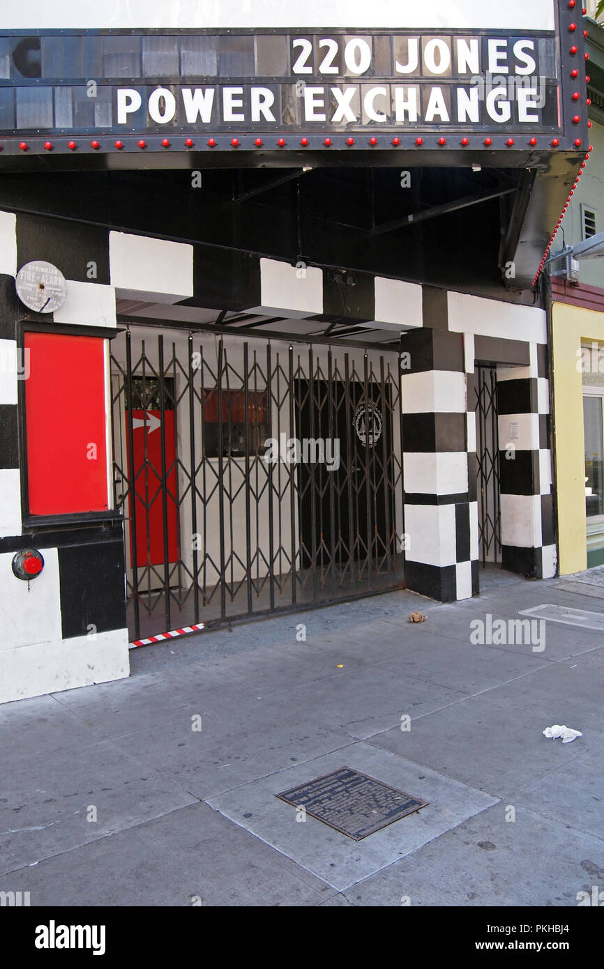 Power Exchange adult club on Jones Street in San Francisco Stock Photo