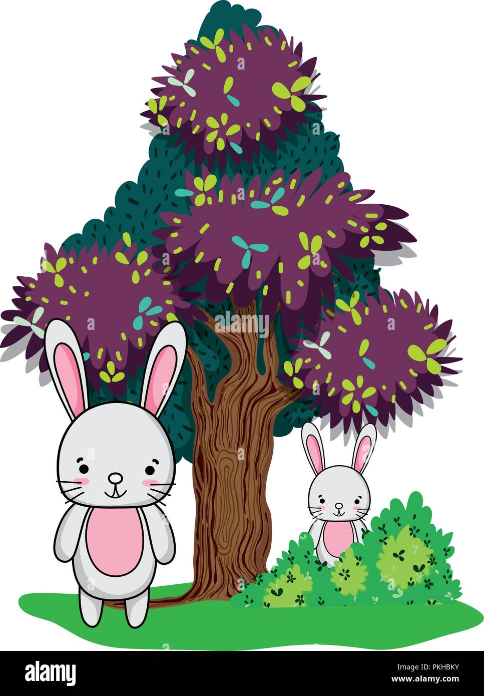 Rabbits with beautiful eyes Stock Vector Images - Alamy