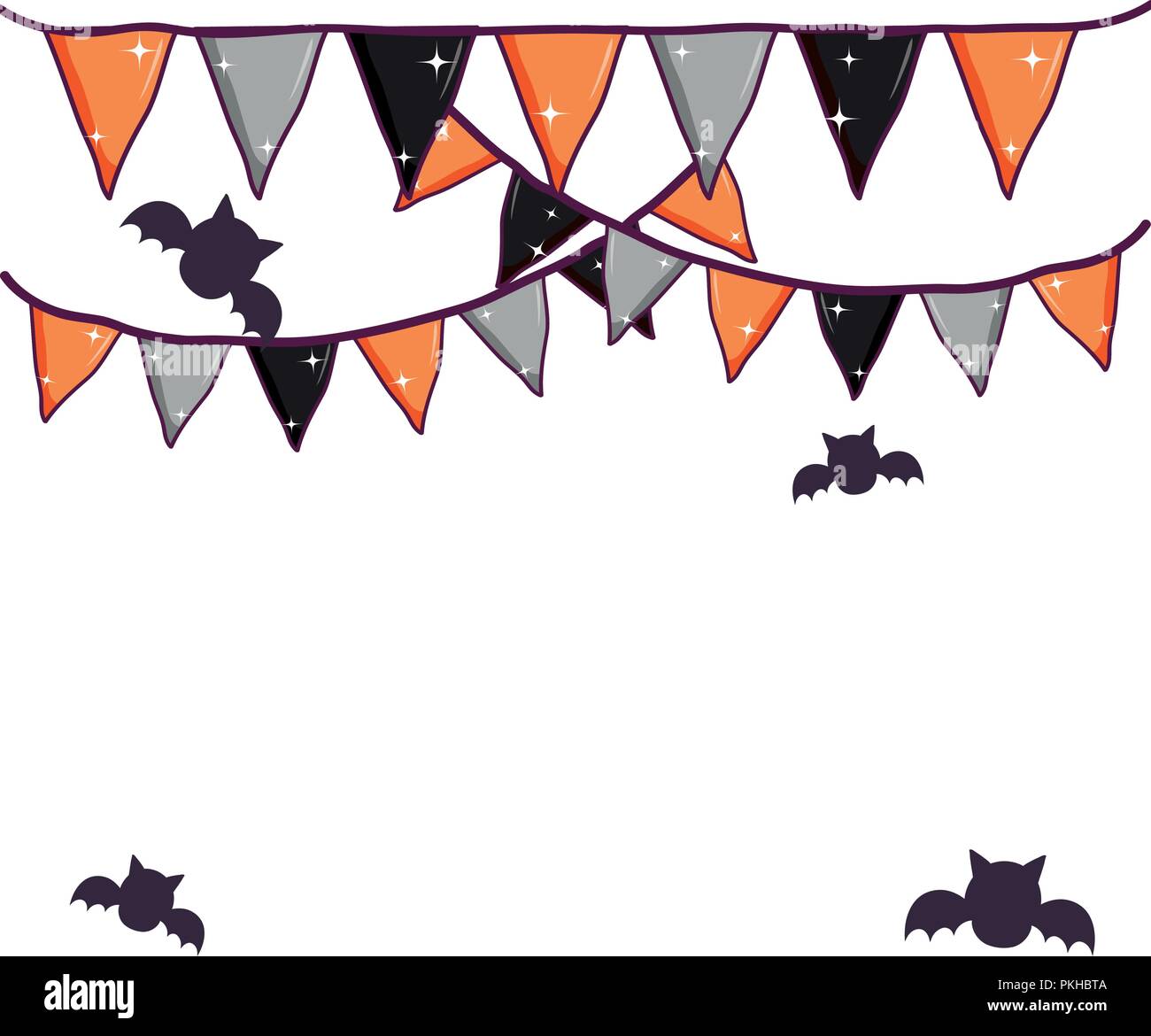 halloween party flags decoration and bats Stock Vector Image & Art Alamy