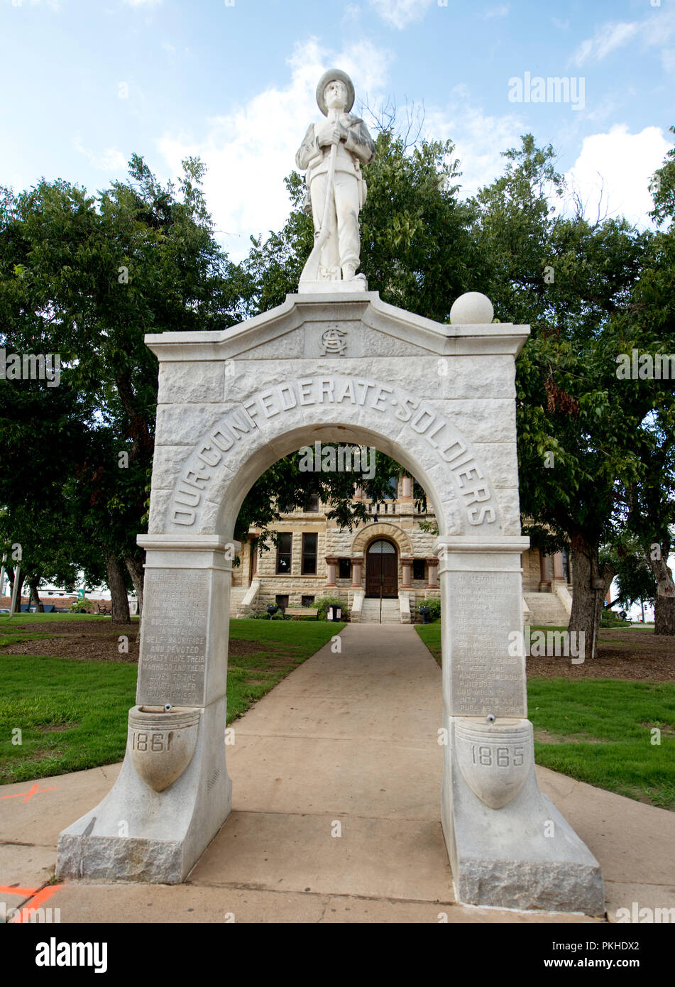 Confederate Statue Civil War Memorial, located in Denton, Texas. Stock Photo