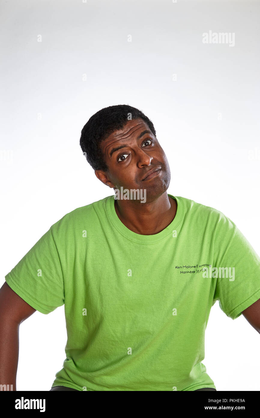 black man making faces Stock Photo