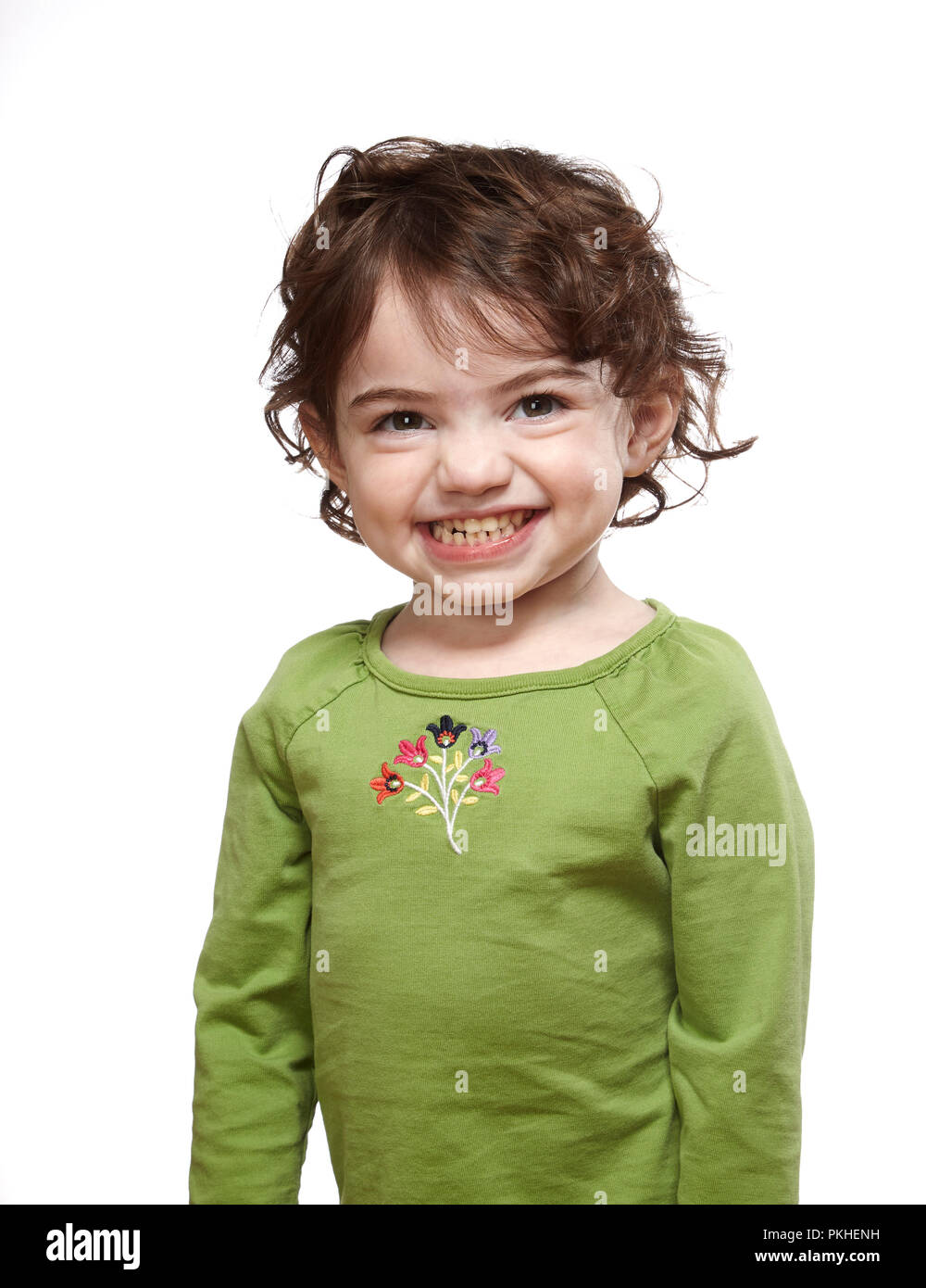 smiling toddler on white background Stock Photo