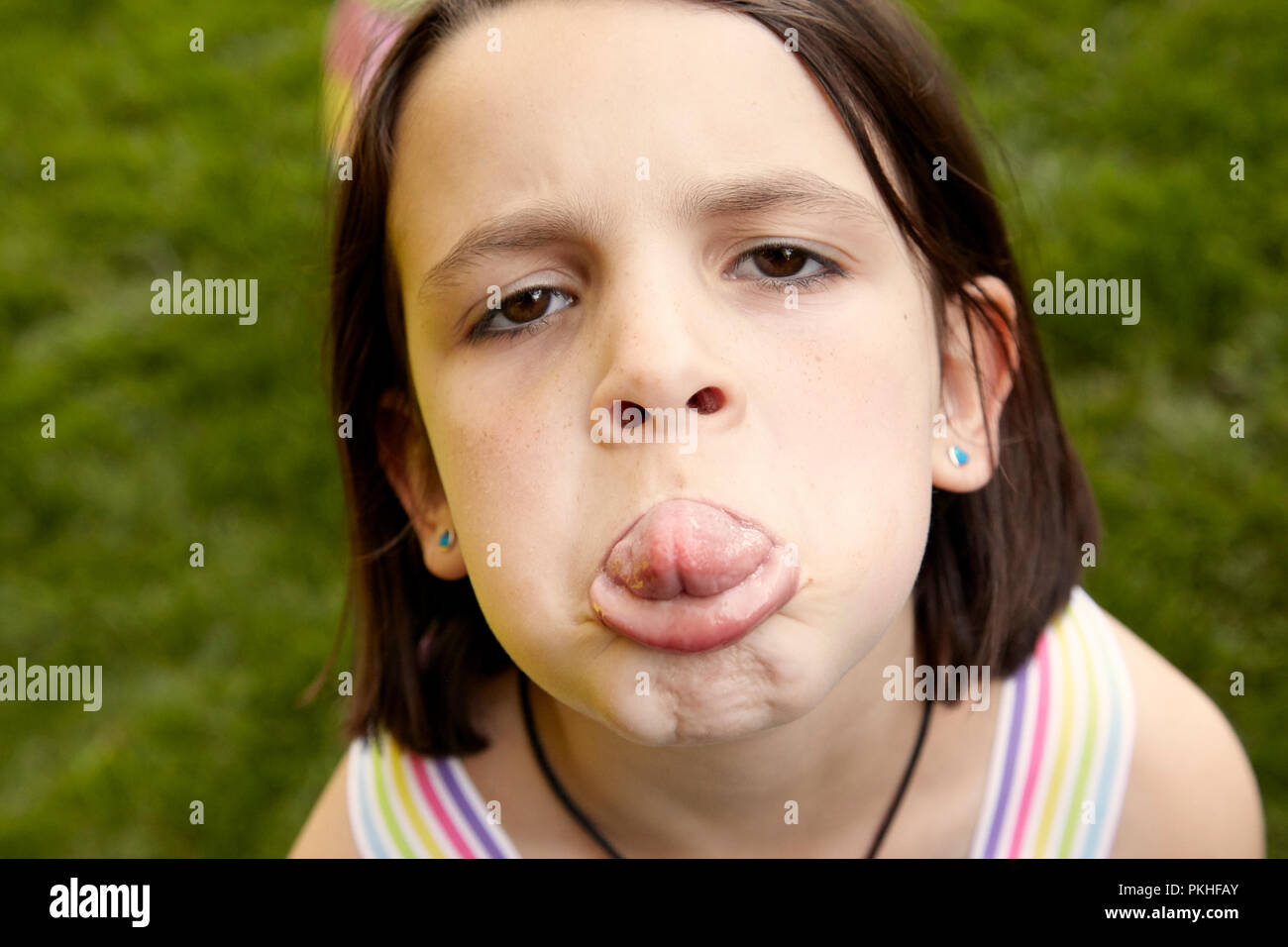 Girl Making Funny Faces High Resolution Stock Photography And Images Alamy