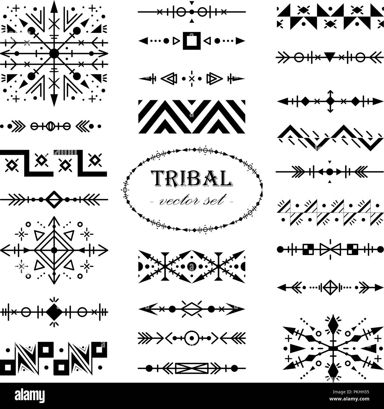 Bat and symmetric tribals Royalty Free Vector Image