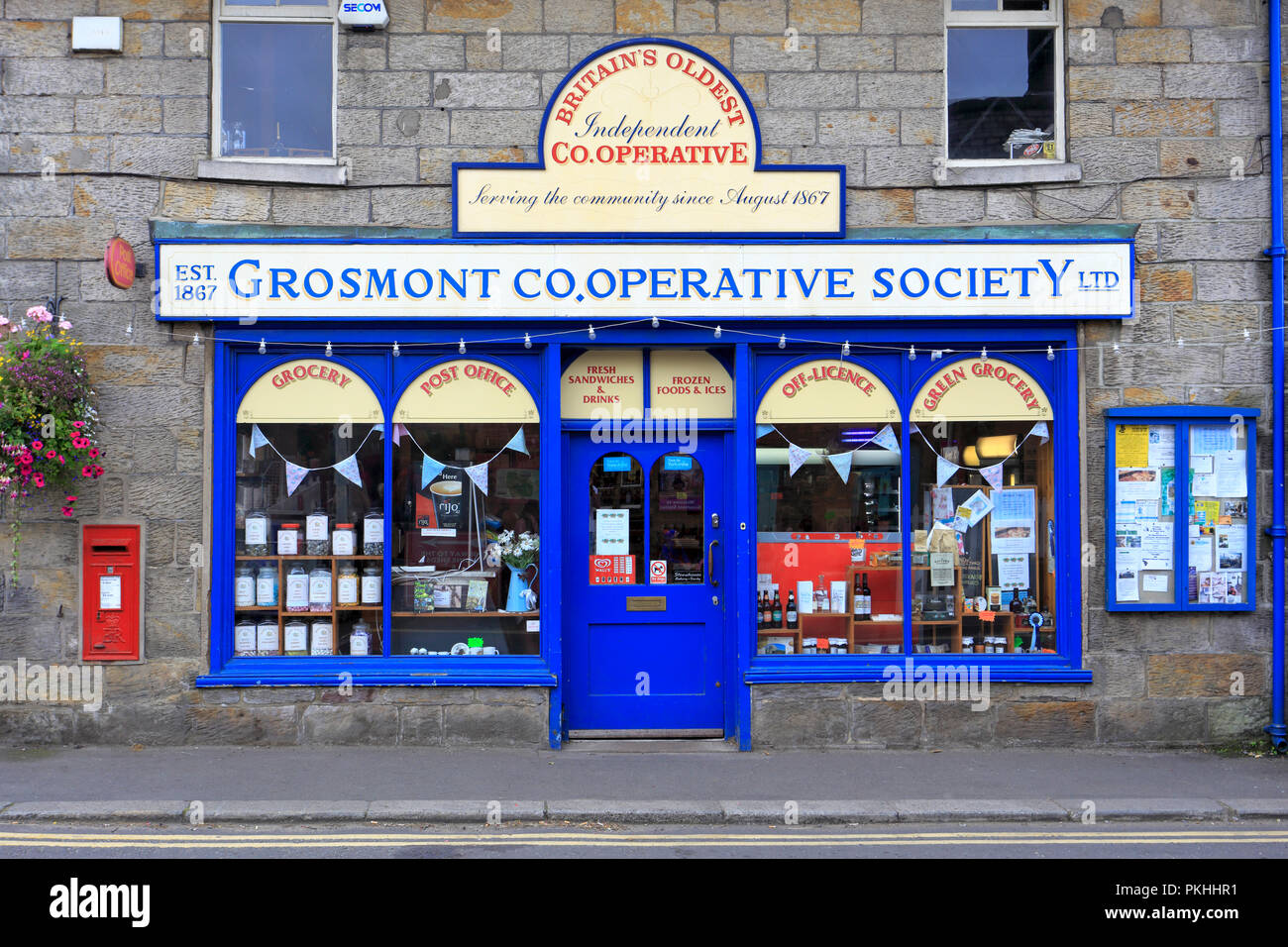 Grosmont Cooperative Society Ltd, Britain's oldest Independent Cooperative, Grosmont, North Yorkshire, England, UK. Stock Photo