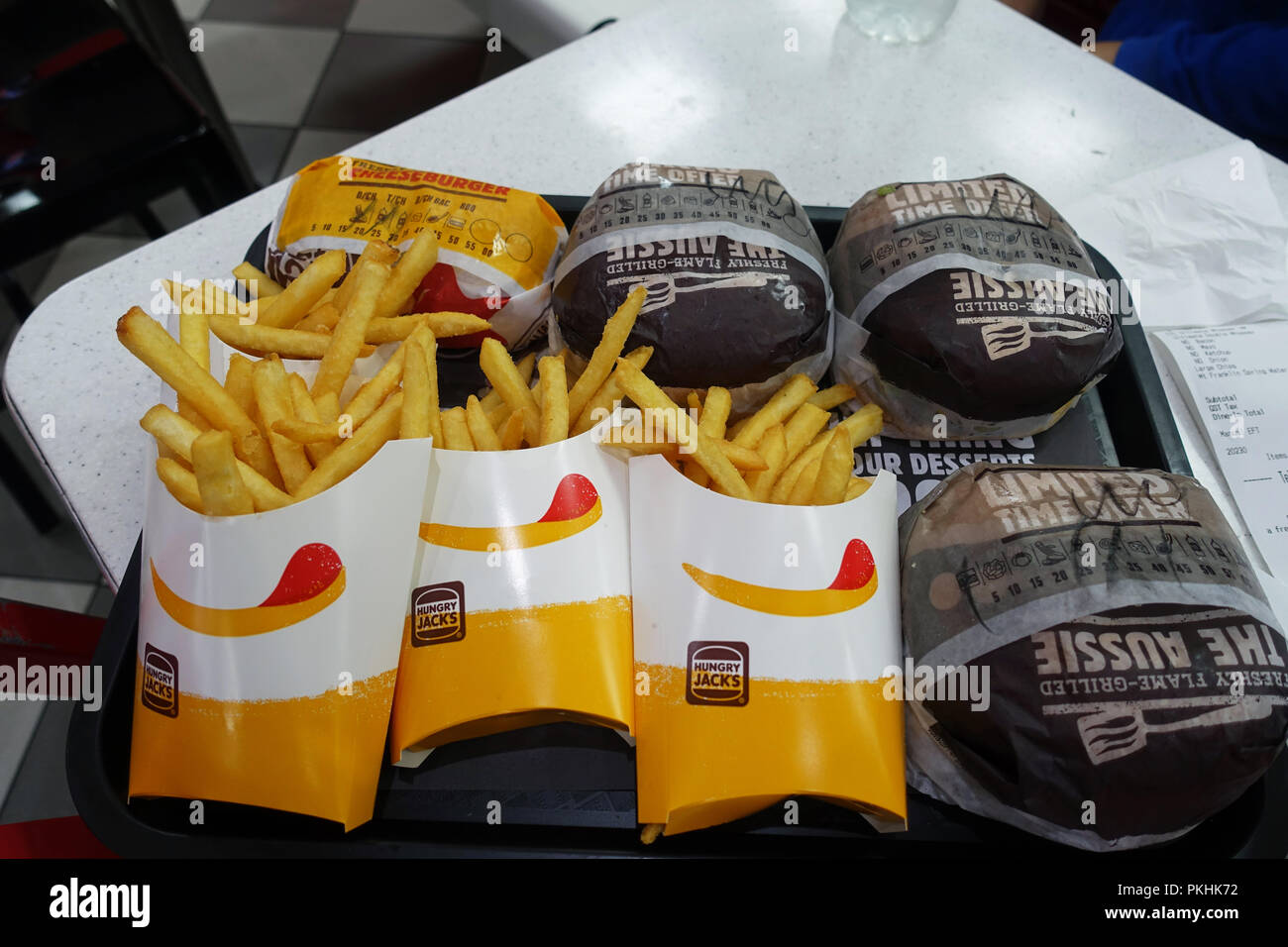 Hungry Jack's (Burger King) fast food beef burger Stock Photo