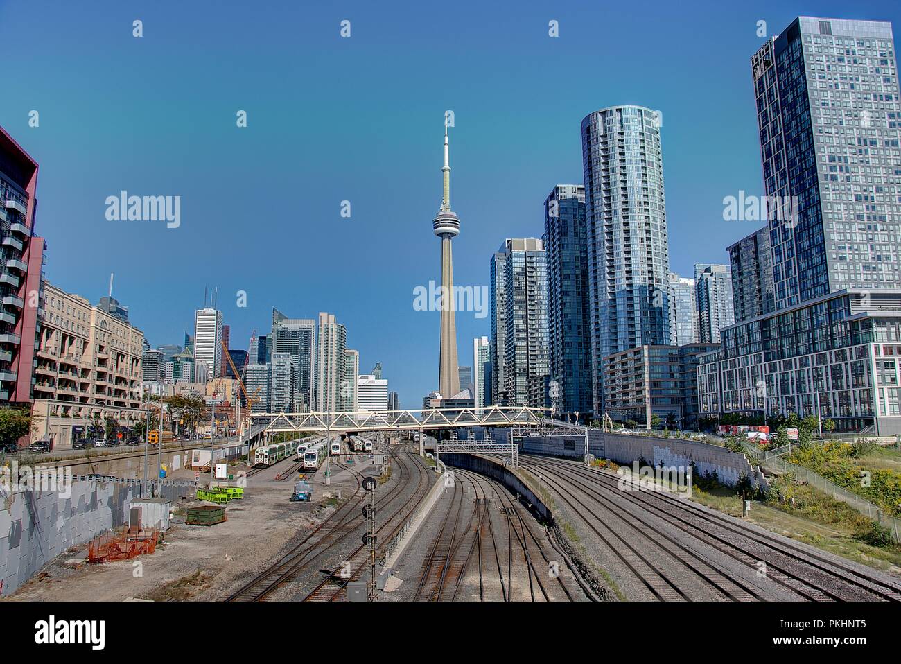 Panoramic View Of CN Tower And Skyscrapers In Downtown Toronto Ontario 