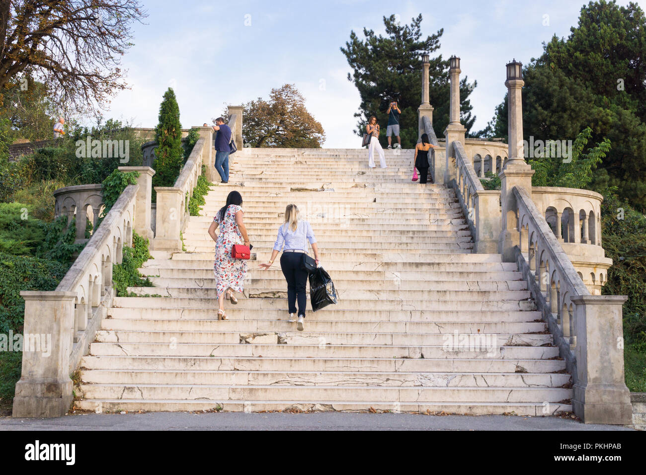 Staircase at the Belgrade fortress Kalemegdan, dating from the early 20th century. Serbia. Stock Photo