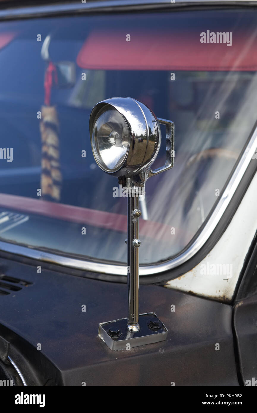 spot lamp on an American vintage truck Stock Photo