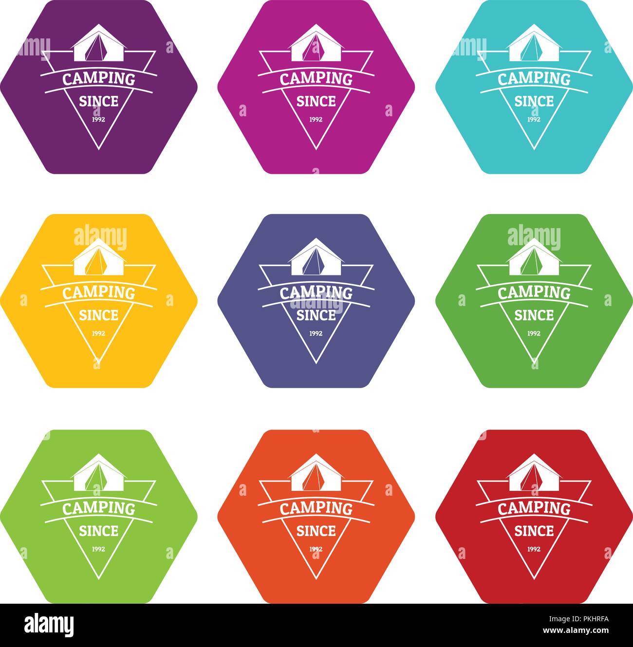 Camping icons set 9 vector Stock Vector Image & Art - Alamy