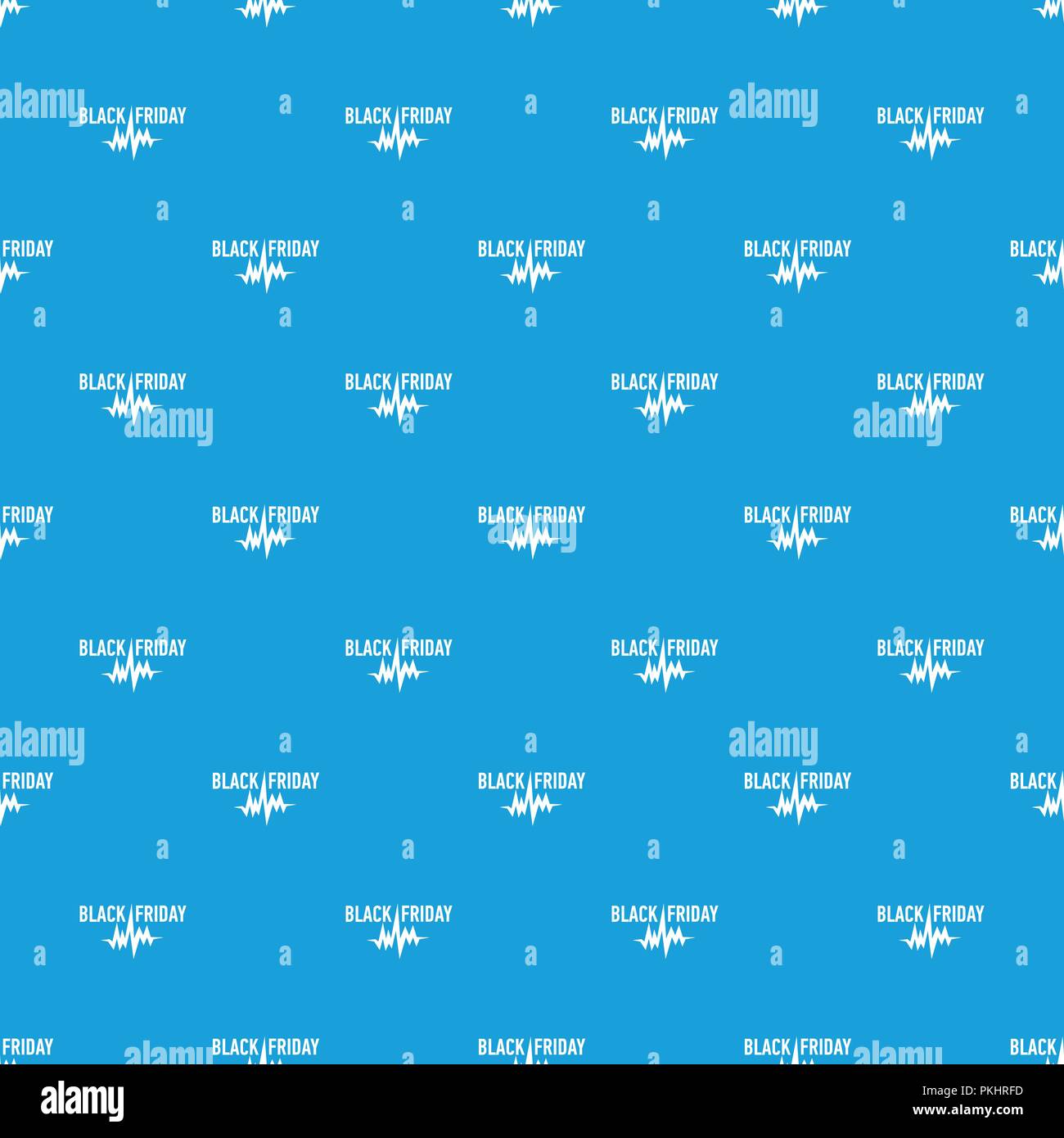 Black friday pulse pattern vector seamless blue Stock Vector