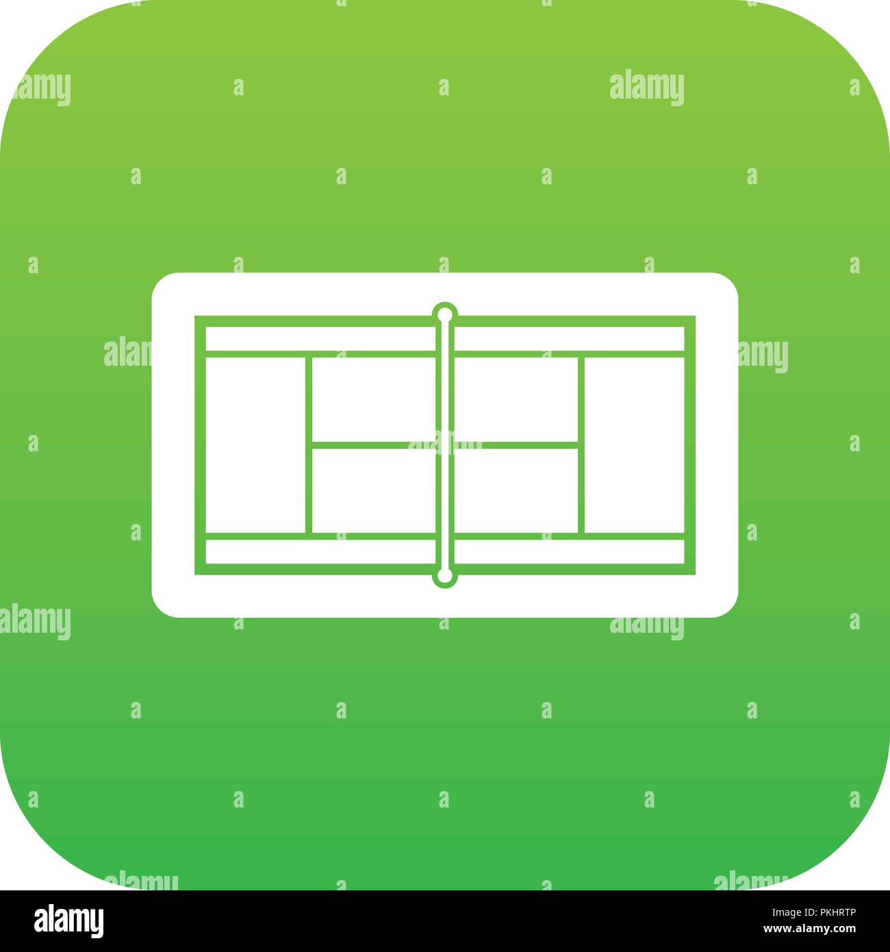 Tennis court icon digital green Stock Vector