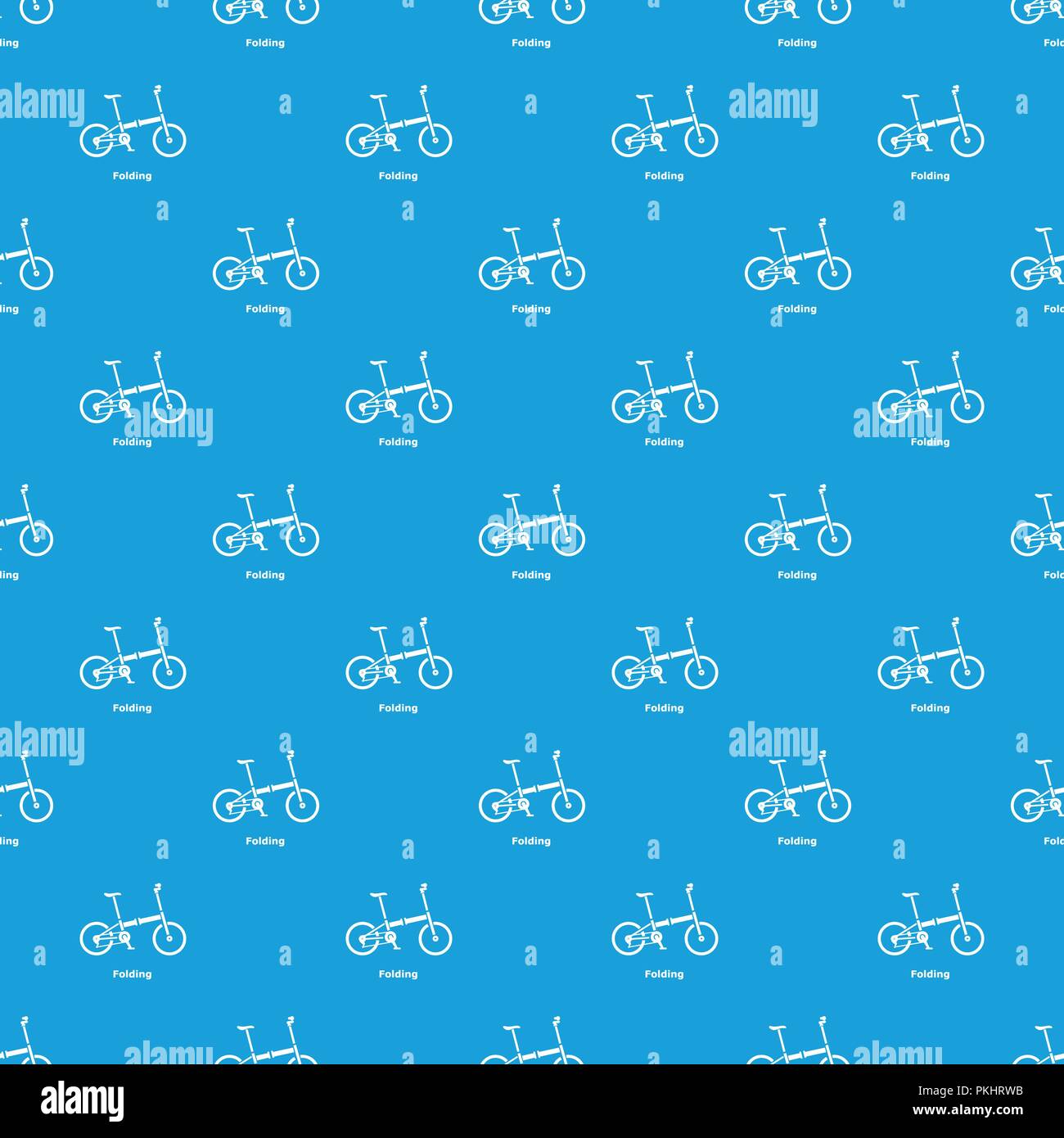 Folding bike pattern vector seamless blue Stock Vector