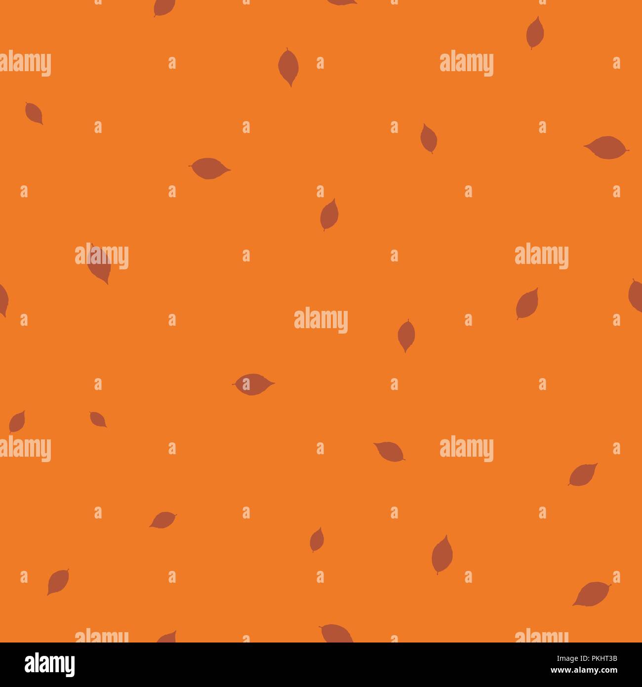 Leaf red pattern seamless. Vector illustration. Orange background. Stock Vector