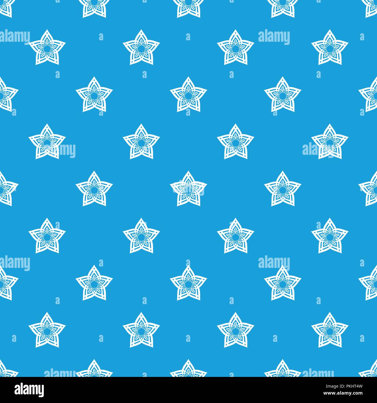 Star petal pattern vector seamless blue Stock Vector