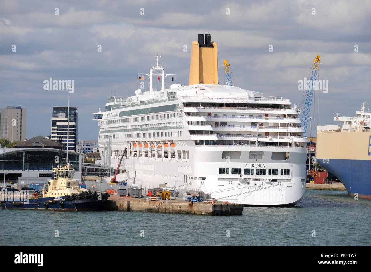 The Aurora Cruise Ship In Dock In Southampton Docks Hampshire Uk Stock Photo Alamy