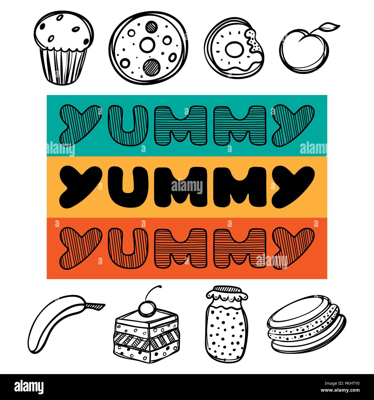 Set of hand drawn funny sayings for kitchen or restaurant poster Stock  Vector Image & Art - Alamy