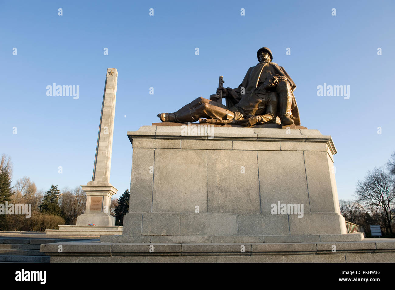 Soviet Millitary Cemetery monument in Warsaw, Poland Stock Photo