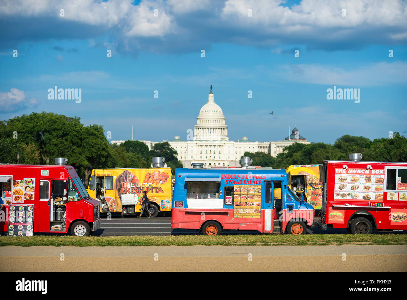 Washington Dc Circa August 2018 Food Trucks Lined Up On