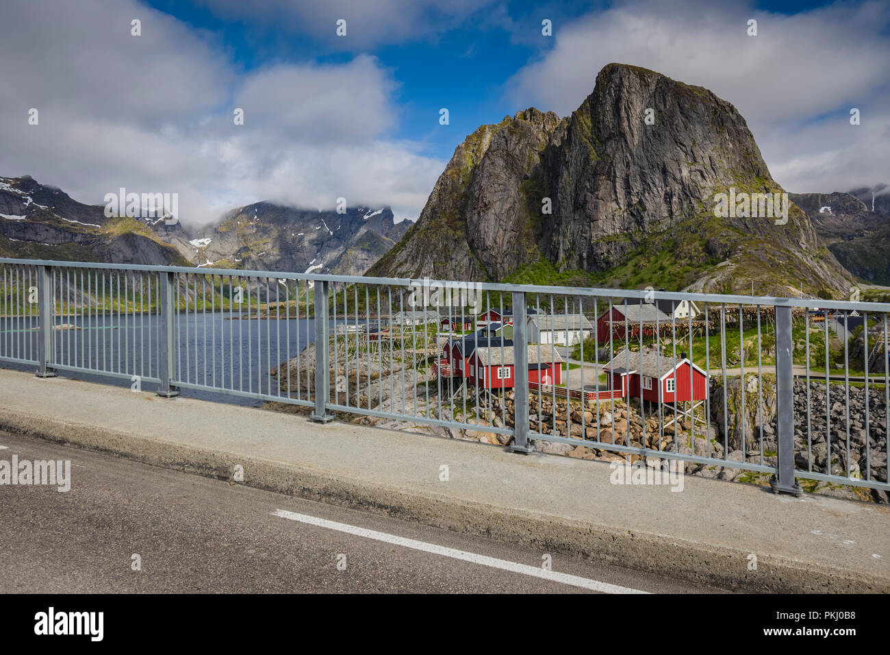 The reality of the  famous tourist spot at Hamnoy, Lofoten Islands, Norway Stock Photo