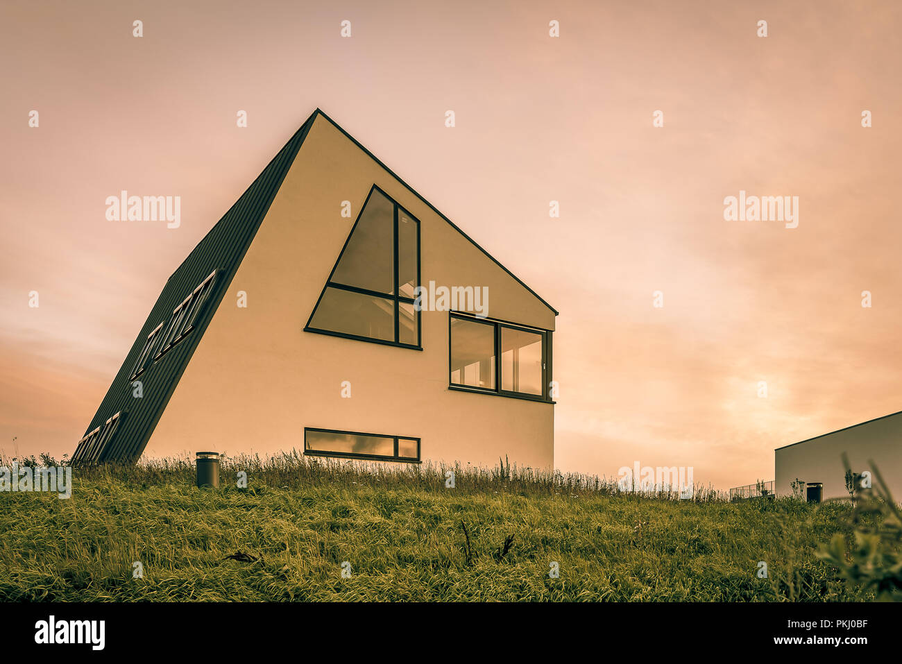 A house in the delta district of the future city Vinge, Federikssund, Denmark, September 12, 2018 Stock Photo