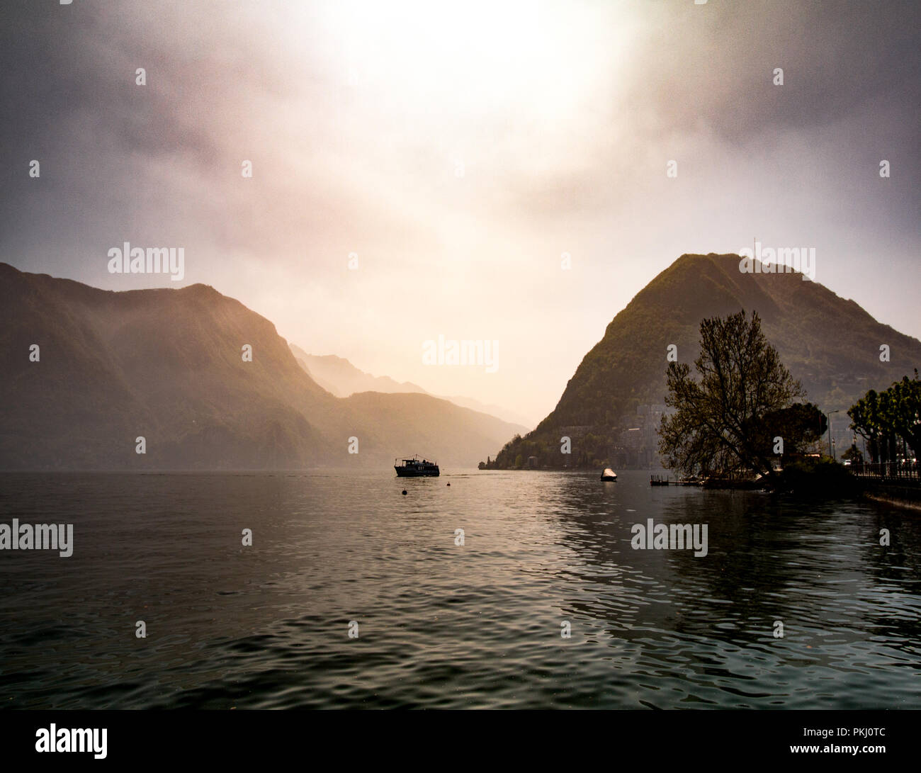 Lugano Lake Stock Photo