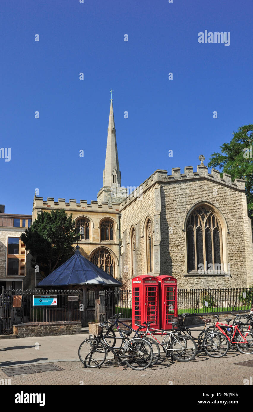 Holy Trinity Church, Market Street (viewed from Sidney Street side), Cambridge, England, UK Stock Photo