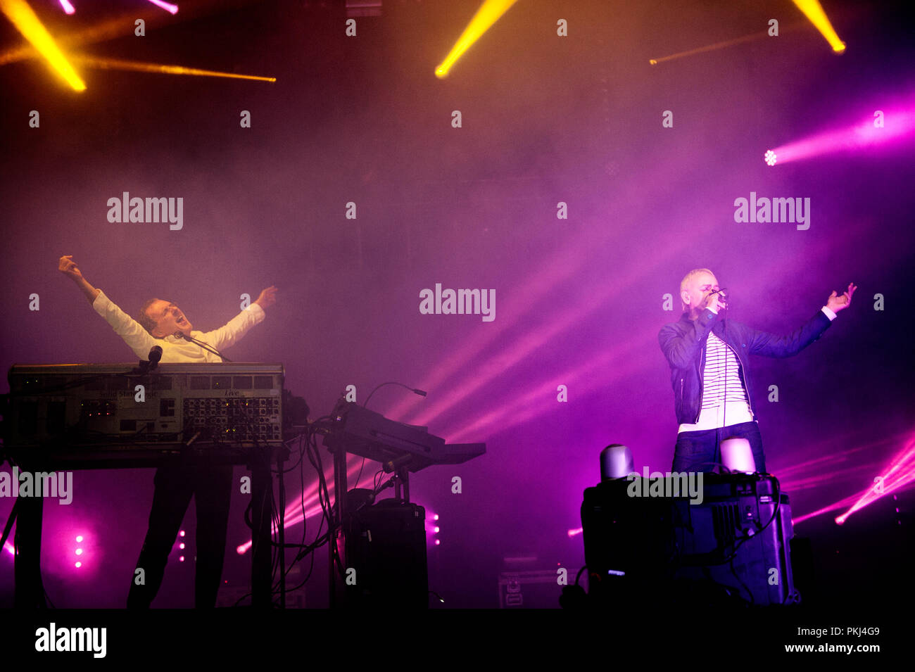 Concert of the British electronic group Underworld at the Bluedot festival at Jodrell Bank
