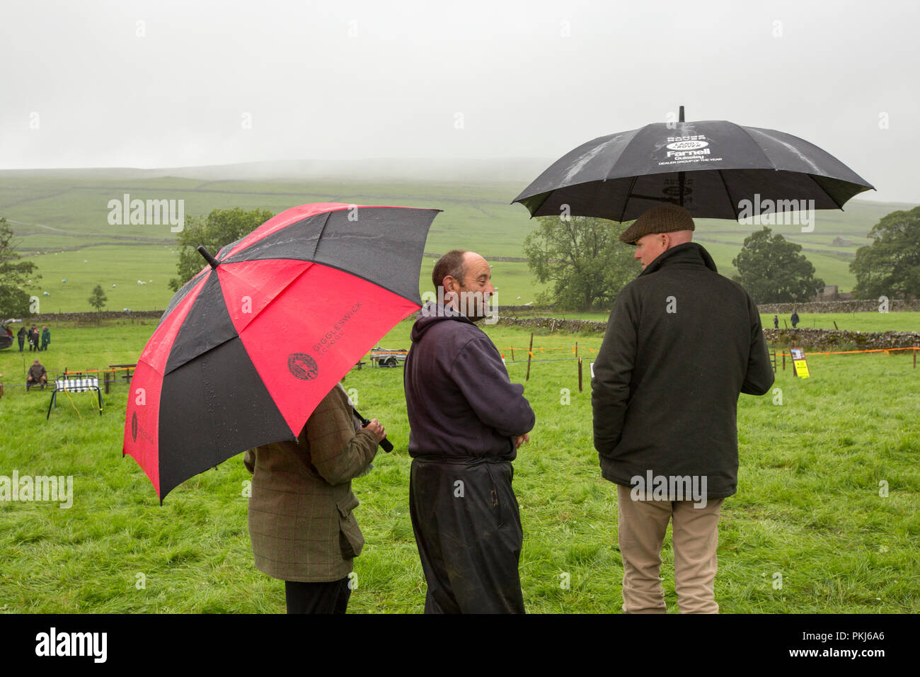 A very wet Halton Gill Gala in littondale, Yorkshire Dales, UK. Stock Photo