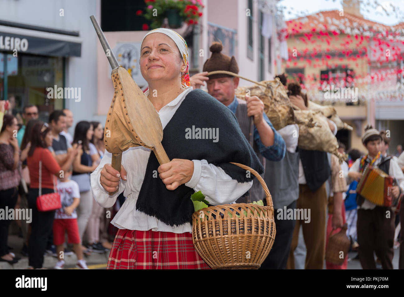 Parade of Madeira Wine Festival or "Festa do Vinho Madeira" in Estreito